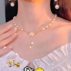 Elegant Flower Pearl Necklace set