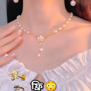 Elegant Flower Pearl Necklace set
