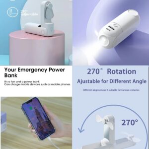 5-in-1 Smart Rechargeable Mini Fan – Fan, Mirror, Flashlight, Power Bank & Phone Holder