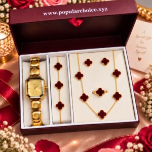 Stylish watch with নেকলেস সেট ফ্রি!