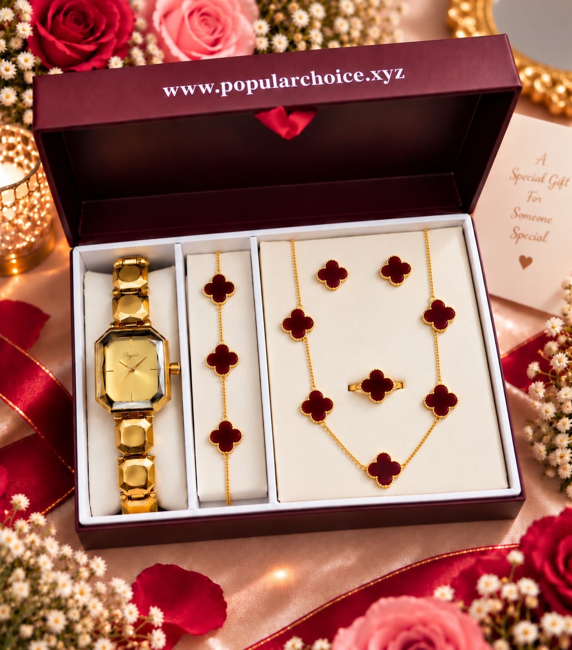 Stylish watch with নেকলেস সেট ফ্রি!