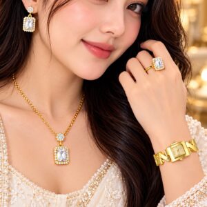 Luxury Style Watch সাথে নেকলেস সেট ফ্রি
